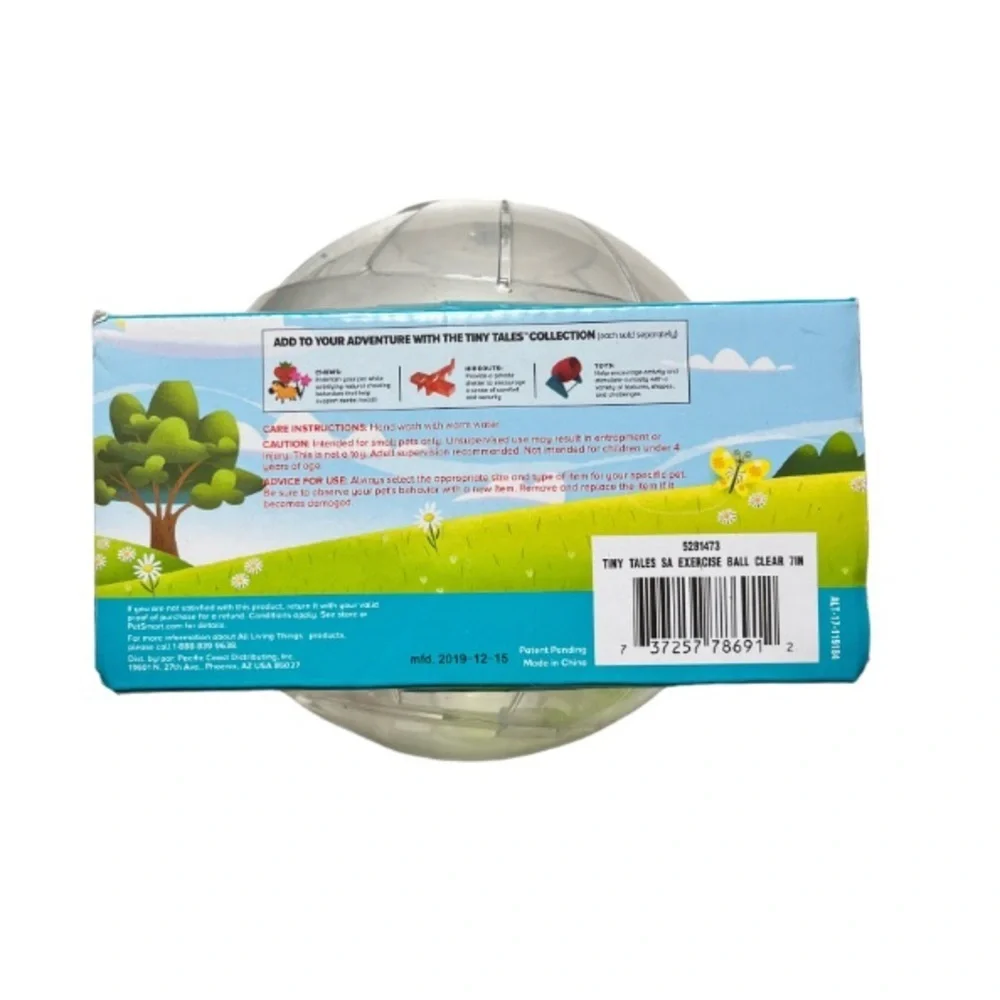 NWT All Living Things Tiny Tales 7” Clear Exercise Ball Adventure Play Toy